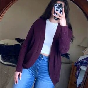 American Eagle Burgundy Cardigan - Size Small